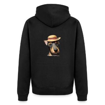 Doberman Doberman puppy dog Doberman trainer - Unisex Premium Organic Zip Hoodie - black - Back - Nico (187cm)