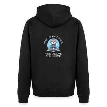 Yoga Meditation Jump Start Your Zen Otter Tea - Unisex Premium Organic Zip Hoodie - black - Back - Nico (187cm)