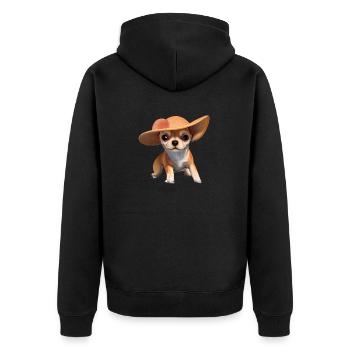 Propriétaire de chien Chihuahua chien Chihuahua chiots - Veste à capuche bio Premium Unisexe - noir - Dos - Nico (187cm)