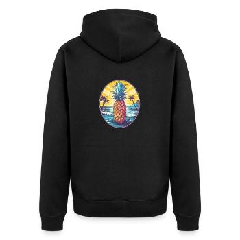 Pineapple Beach - Thé floral de vacances d’été - Veste à capuche bio Premium Unisexe - noir - Dos - Nico (187cm)