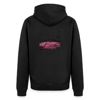 Team Braut-Team der Braut Golden Pink - Unisex Premium Bio Zip Hoodie - Schwarz - Hinten - Nico (187cm)