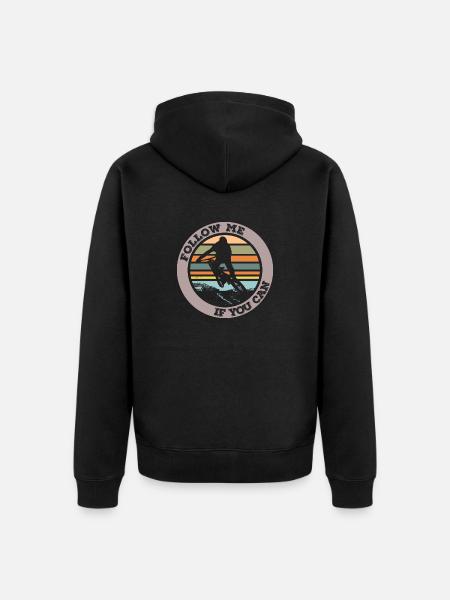 Follow me if you can - Unisex Premium Organic Zip Hoodie - black
