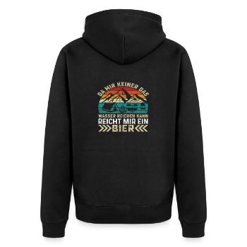 Da mir keiner das Wasser reichen kann reicht mir.. - Unisex Premium Bio Zip Hoodie - Schwarz - Hinten - Nico (187cm)