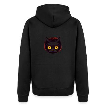 Chat noir curieux - Veste à capuche bio Premium Unisexe - noir - Dos - Nico (187cm)