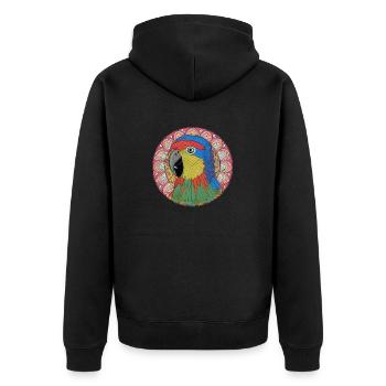 beau perroquet lumineux | - Veste à capuche bio Premium Unisexe - noir - Dos - Nico (187cm)