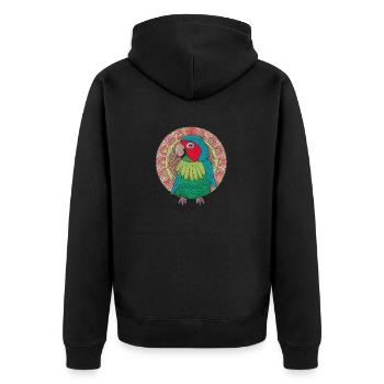 beau perroquet lumineux | - Veste à capuche bio Premium Unisexe - noir - Dos - Nico (187cm)