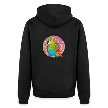 beau perroquet lumineux | - Veste à capuche bio Premium Unisexe - noir - Dos - Nico (187cm)