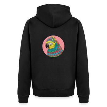 beau perroquet lumineux | - Veste à capuche bio Premium Unisexe - noir - Dos - Nico (187cm)