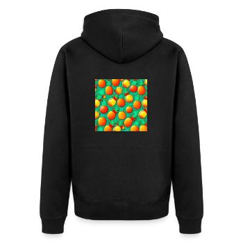 Ananas-Paradies - Unisex Premium Bio Zip Hoodie - Schwarz - Hinten - Nico (187cm)