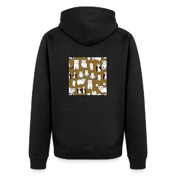 Modèle d’amoureux des chats - Veste à capuche bio Premium Unisexe - noir - Dos - Nico (187cm)