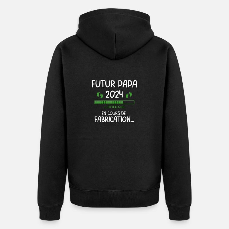 futur papa 2024 - Veste à capuche bio Premium Unisexe - noir