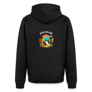 Nature, Faune, Plein air, Forêt, Camping, Randonnée, Thé - Veste à capuche bio Premium Unisexe - noir - Dos - Nico (187cm)