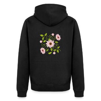 Fleur - Veste à capuche bio Premium Unisexe - noir - Dos - Nico (187cm)