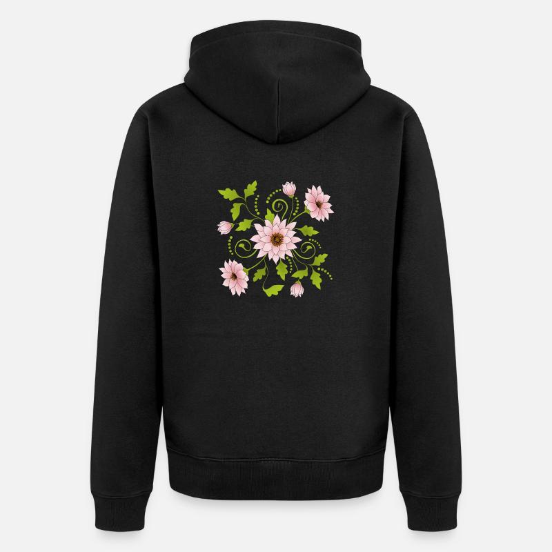 Fleur - Veste à capuche bio Premium Unisexe - noir
