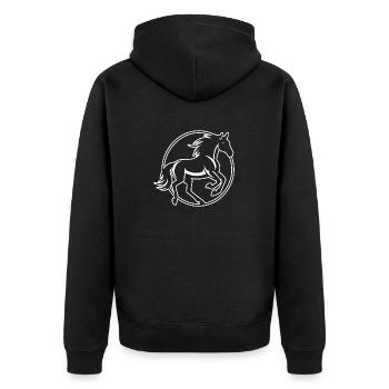 Poney tête de cheval - Veste à capuche bio Premium Unisexe - noir - Dos - Nico (187cm)