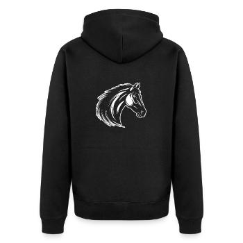 Poney tête de cheval - Veste à capuche bio Premium Unisexe - noir - Dos - Nico (187cm)