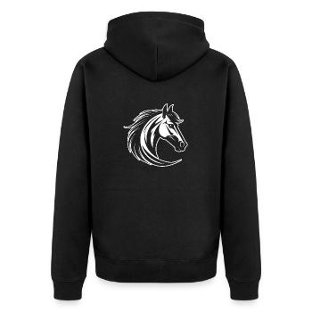 Poney tête de cheval - Veste à capuche bio Premium Unisexe - noir - Dos - Nico (187cm)