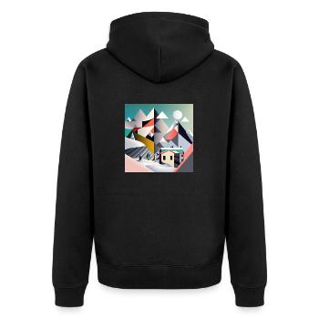 The Bauhaus Legacy - Unisex Premium Bio Zip Hoodie - Schwarz - Hinten - Nico (187cm)