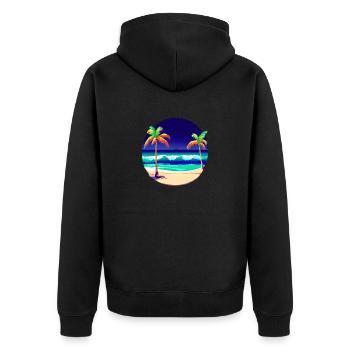 Palm Island Summer Holiday Palm Trees Sun Beach - Veste à capuche bio Premium Unisexe - noir - Dos - Nico (187cm)