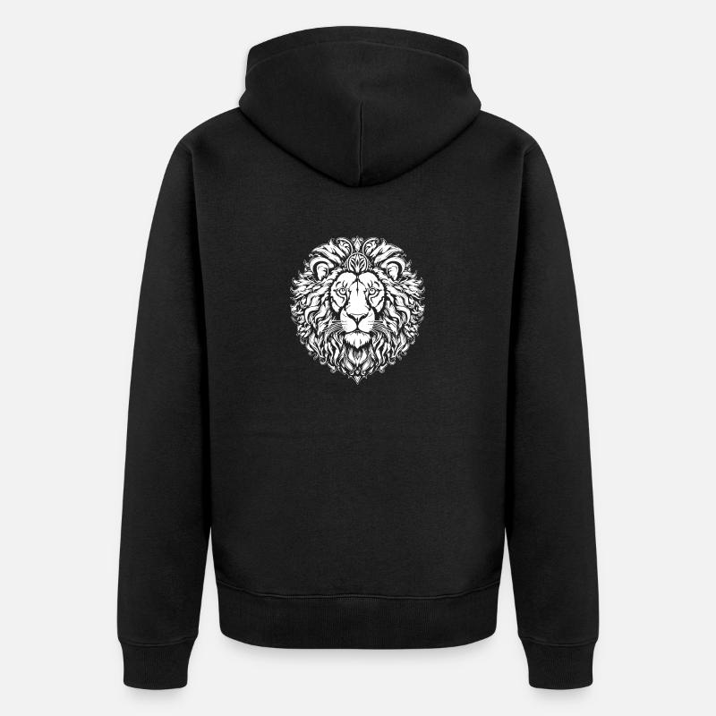 Prédateur à tête de lion - Veste à capuche bio Premium Unisexe - noir