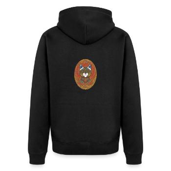 Beautiful Bohemian Cat | - Unisex Premium Organic Zip Hoodie - black - Back - Nico (187cm)