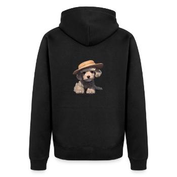 Propriétaire de chien Caniche chiot Chien chiot Caniche Chien amour de chien - Veste à capuche bio Premium Unisexe - noir - Dos - Nico (187cm)