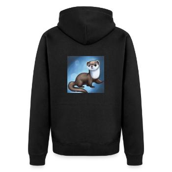 La petite Loutre féerique - Veste à capuche bio Premium Unisexe - noir - Dos - Nico (187cm)
