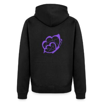 Pattern - Unisex Premium Organic Zip Hoodie - black - Back - Nico (187cm)