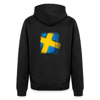 Schweden Schweden Flagge national norden skandinavia - Unisex Premium Bio Zip Hoodie - Schwarz - Hinten - Nico (187cm)