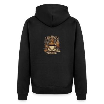 Coffee Is Always a Good Idea - Unisex Premium Organic Zip Hoodie - black - Back - Nico (187cm)