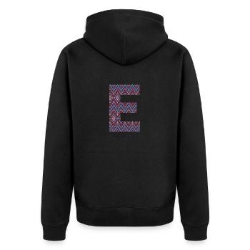 Monogram Letter E- boho colorful design - Unisex Premium Organic Zip Hoodie - black - Back - Nico (187cm)