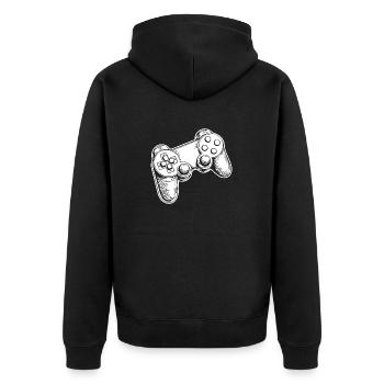 Controller Gaming Video Games Gamepad - Unisex Premium Organic Zip Hoodie - black - Back - Nico (187cm)