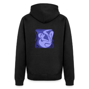 Liebe dein Gefäß. Selbstliebe und Körperakzeptanz - Unisex Premium Bio Zip Hoodie - Schwarz - Hinten - Nico (187cm)