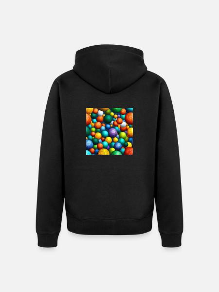 Rainbow Mosaic Spheres - Unisex Premium Organic Zip Hoodie - black