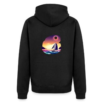 Segler Segelschiff Segeln Segelsport Segelboot - Unisex Premium Bio Zip Hoodie - Schwarz - Hinten - Nico (187cm)