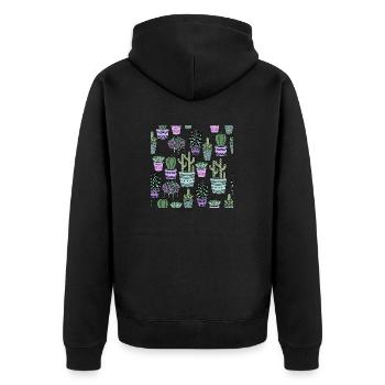 Cacti - Unisex Premium Organic Zip Hoodie - black - Back - Nico (187cm)