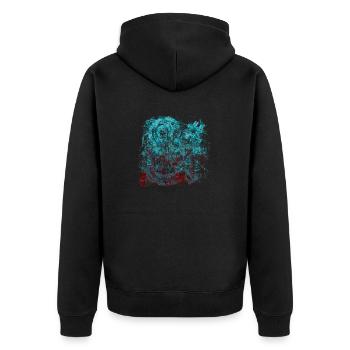 Graffiti-Stil Splash Hip Hop Farben Maler Farbe - Unisex Premium Bio Zip Hoodie - Schwarz - Hinten - Nico (187cm)