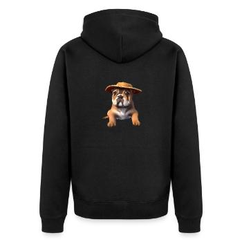 Chien Bulldog Chiens Propriétaires de chiens Propriétaires de chiens - Veste à capuche bio Premium Unisexe - noir - Dos - Nico (187cm)