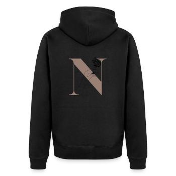 letter n magic butterfly - Unisex Premium Organic Zip Hoodie - black - Back - Nico (187cm)