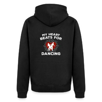 Dancing Dance Music - Unisex Premium Organic Zip Hoodie - black - Back - Nico (187cm)