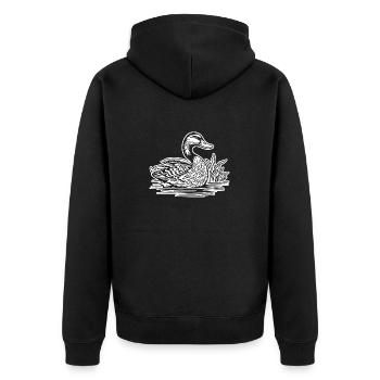 Duck Birds Ducks - Unisex Premium Organic Zip Hoodie - black - Back - Nico (187cm)