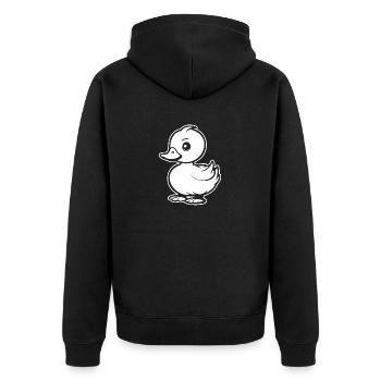 Duck Birds Ducks - Unisex Premium Organic Zip Hoodie - black - Back - Nico (187cm)