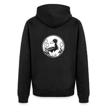 Duck Birds Ducks - Unisex Premium Organic Zip Hoodie - black - Back - Nico (187cm)