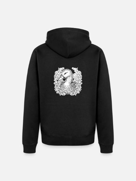 Duck Birds Ducks - Unisex Premium Organic Zip Hoodie - black