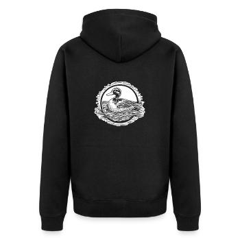 Duck Birds Ducks - Unisex Premium Organic Zip Hoodie - black - Back - Nico (187cm)