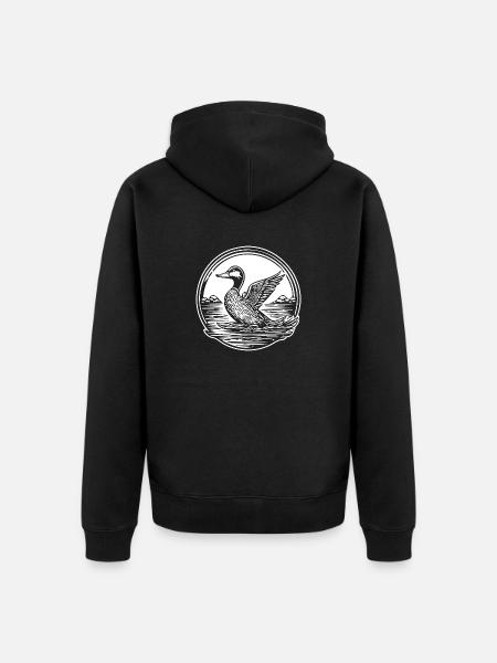 Duck Birds Ducks - Unisex Premium Organic Zip Hoodie - black