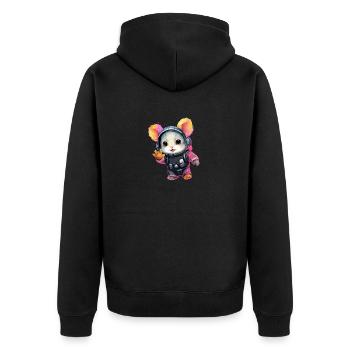StarChilla | Chinchilla for Boys Girls Women - Unisex Premium Organic Zip Hoodie - black - Back - Nico (187cm)