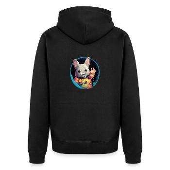 StarChilla | Chinchilla pour garçons filles femmes - Veste à capuche bio Premium Unisexe - noir - Dos - Nico (187cm)