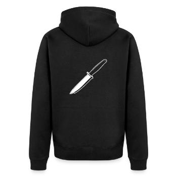 Knife Cutler Knife Lover - Unisex Premium Organic Zip Hoodie - black - Back - Nico (187cm)