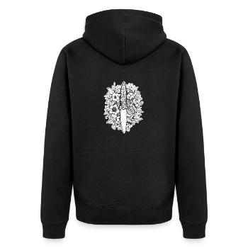 Knife Cutler Knife Lover - Unisex Premium Organic Zip Hoodie - black - Back - Nico (187cm)